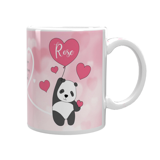Panda love you to the moon & back mug pink