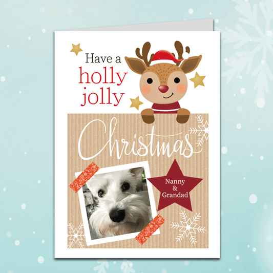 Reindeer photo Christmas card