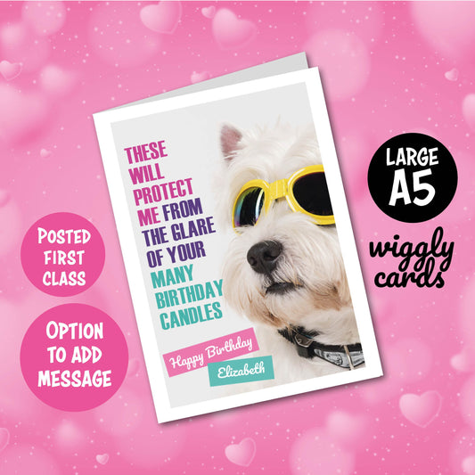 Cute westie dog birthday card