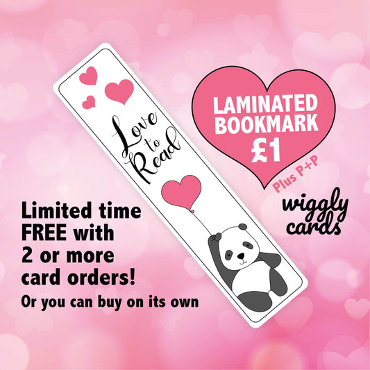 Bookmark - laminated - panda design - FREE with 2 card or more purchases