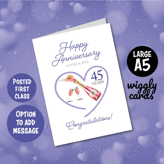 45 Forty-five year Sapphire Anniversary card