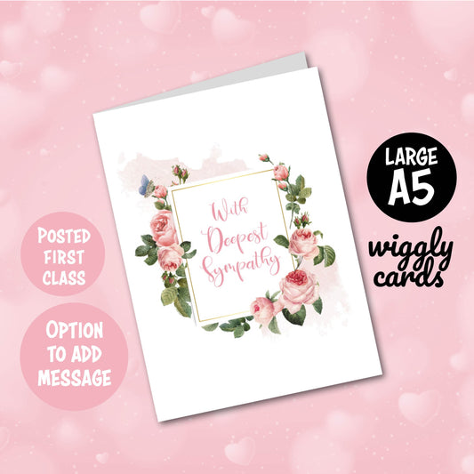 With Deepest Sympathy rose condolence card
