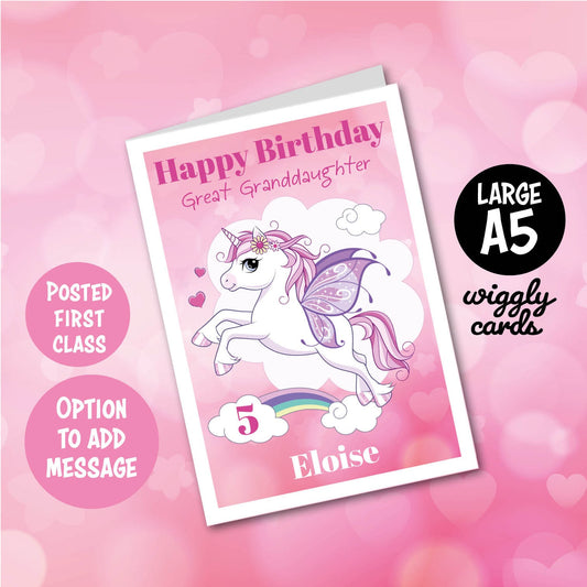 Unicorn rainbow birthday card