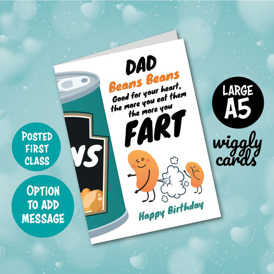 Dad beans make you fart birthday card