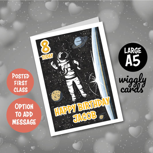 Astronaut in space birthday card