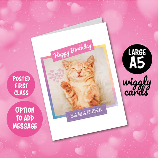 Cute ginger kitten birthday card