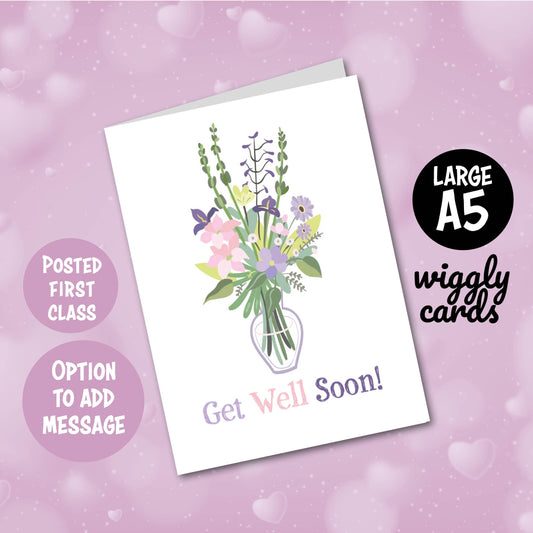 Lilac Floral Get Well Soon card