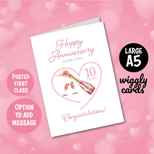 10 Ten year celebration Anniversary card