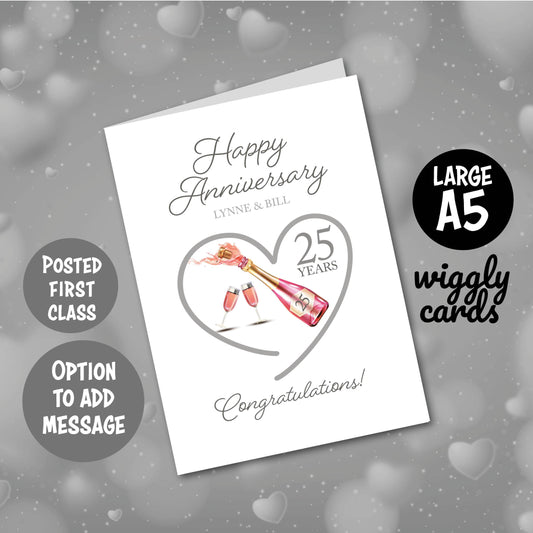 25 twenty-five year celebration Anniversary card