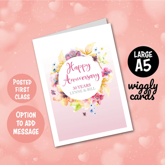 Artistic Floral Anniversary card