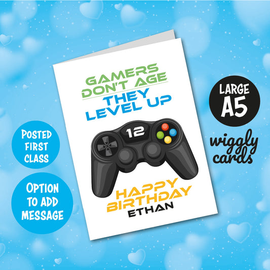 Gamers don't age they level up birthday card