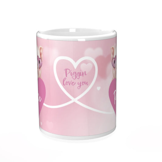 Pig piggin love you personalised mug
