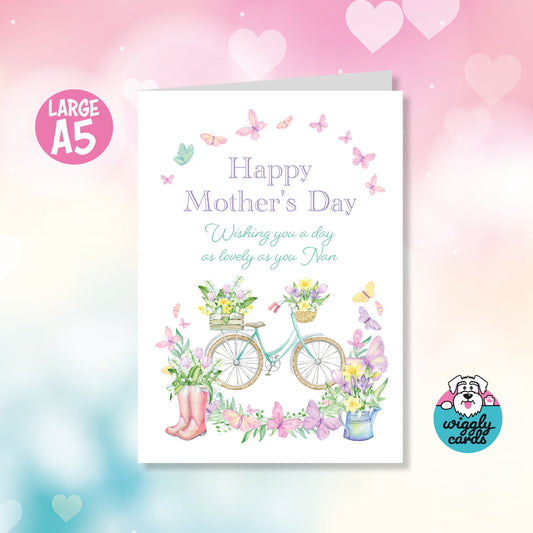 Floral bicycle mothers day card