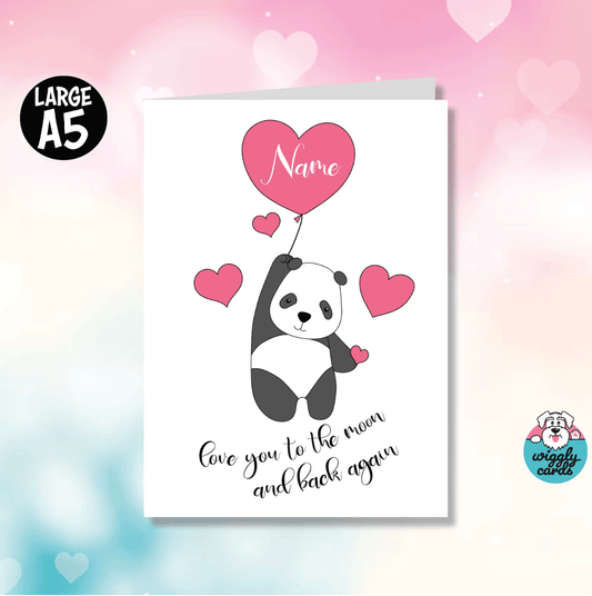 Panda love you to the moon - Valentine's Day card