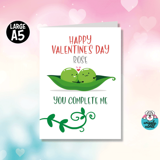 Peas in pod - you complete me - Valentine's Day card