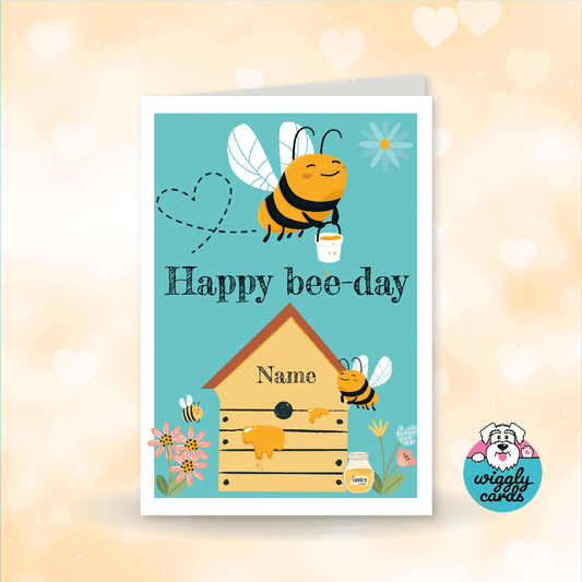 Happy bee-day birthday card