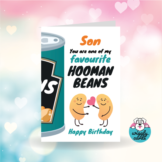 Son favourite hooman bean birthday card