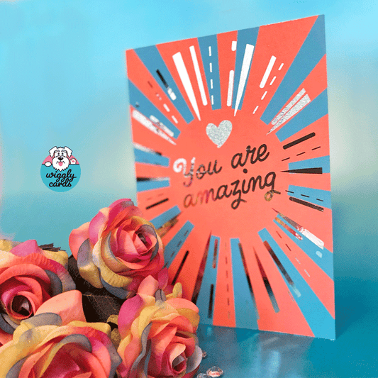 You are amazing - Valentine's Day card with silver foil