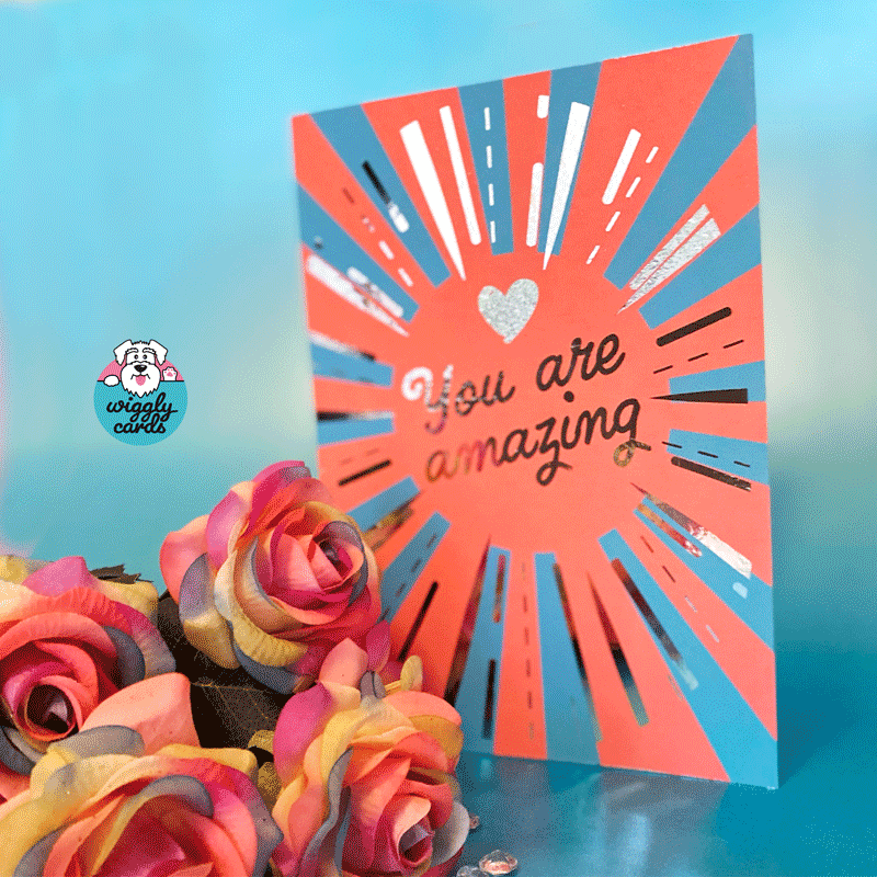 You are amazing - Valentine's Day card with silver foil